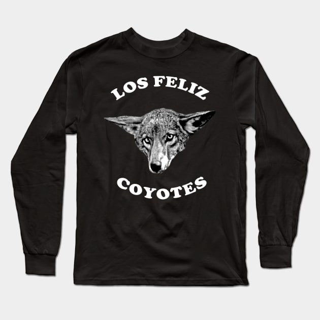 Los Feliz Coyote White Letters Long Sleeve T-Shirt by losfeliz